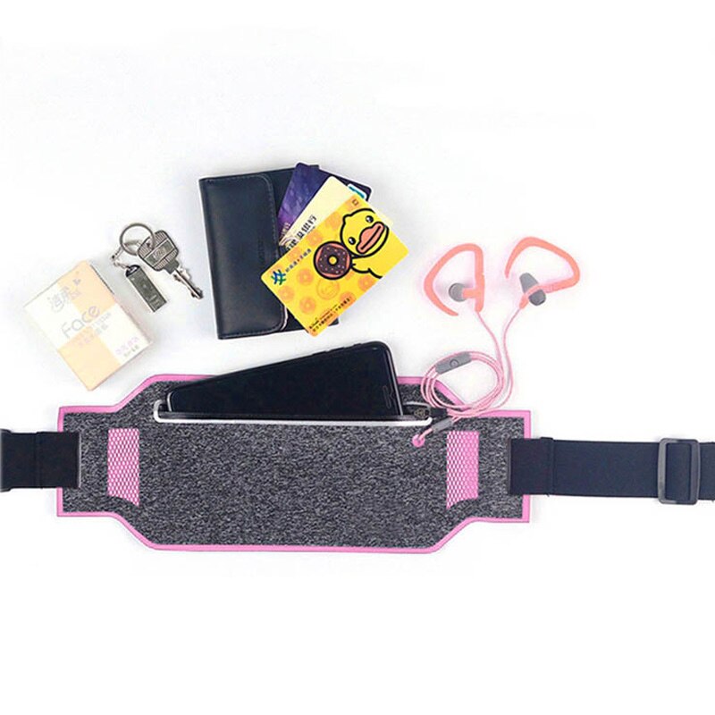 WOYYHO Ultra-Thin Running Waist Bag,Waterproof Outdoor Sports Belt Waist Bag,Unisex 6.5 Inch Mobile Phone Cycling Waist Pouch: Pink Color