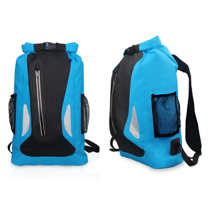 Mochila flotante reflectante de 25L, bolsa seca para motocicleta, paquete de océano, kayak de vela, cubierta de seco