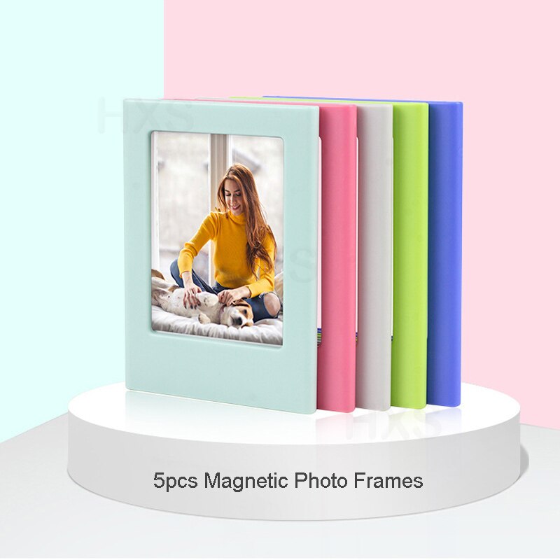 Magnetisk fotoramme til fujifilm farverig dobbeltsidet baby sjovt legetøj magnetisk køleskab billedmagneter børns kunstramme: 5 stk
