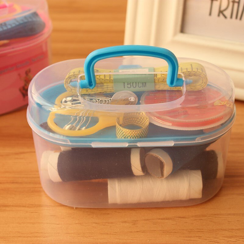 1 Set Sewing Kit Storage Box for Needlework Storage and Home Decorations, Needles Sewing Thread Pins Thimble for DIY Apparel: 1Set
