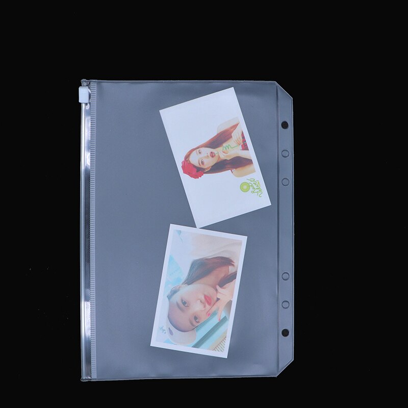 1PCS A5 / A6 transparent PVC zipper presentation file folder bag compact planner file holder bag: A5 Zipper