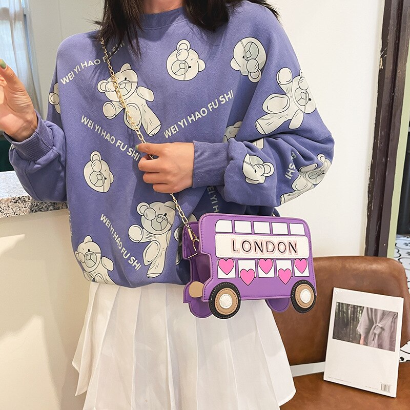 Vrouwen Mode Schattige Schoudertas Zoete En Grappige Persoonlijkheid Borduurwerk Liefde Brief Auto Pu Messenger Bag Vrouwelijke