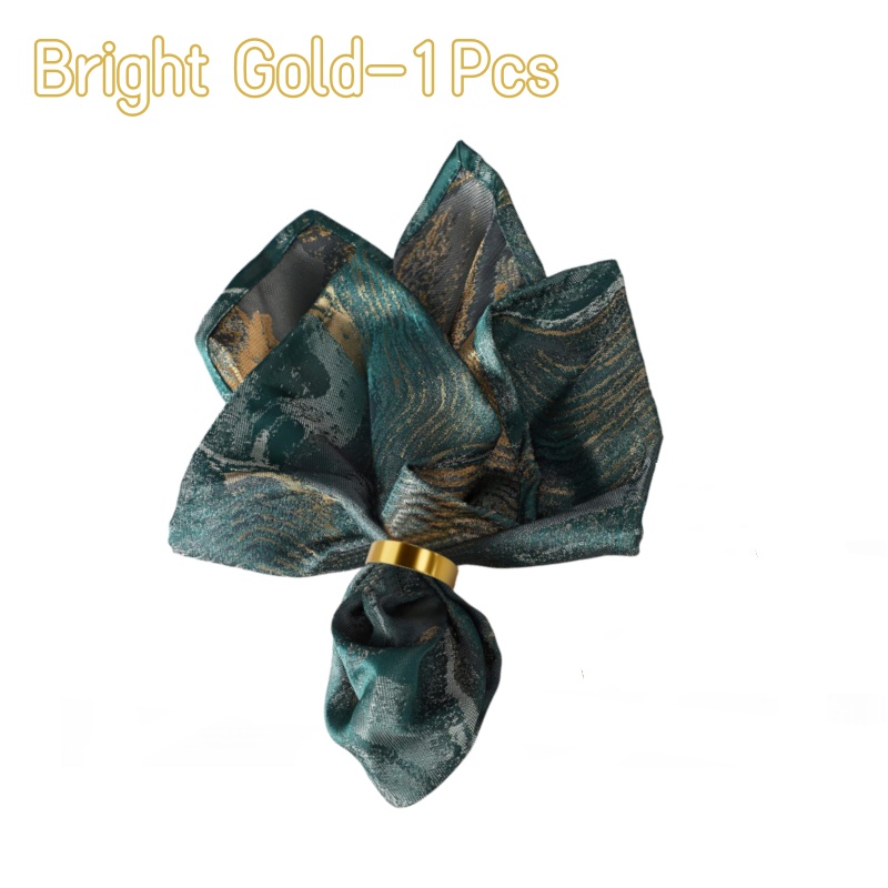 Sales】Cuff Brushed Gold Napkin Rings Holder Wedding Banquet Metallic Adornment Table Settings Glossy Serviette Buckles: Dull