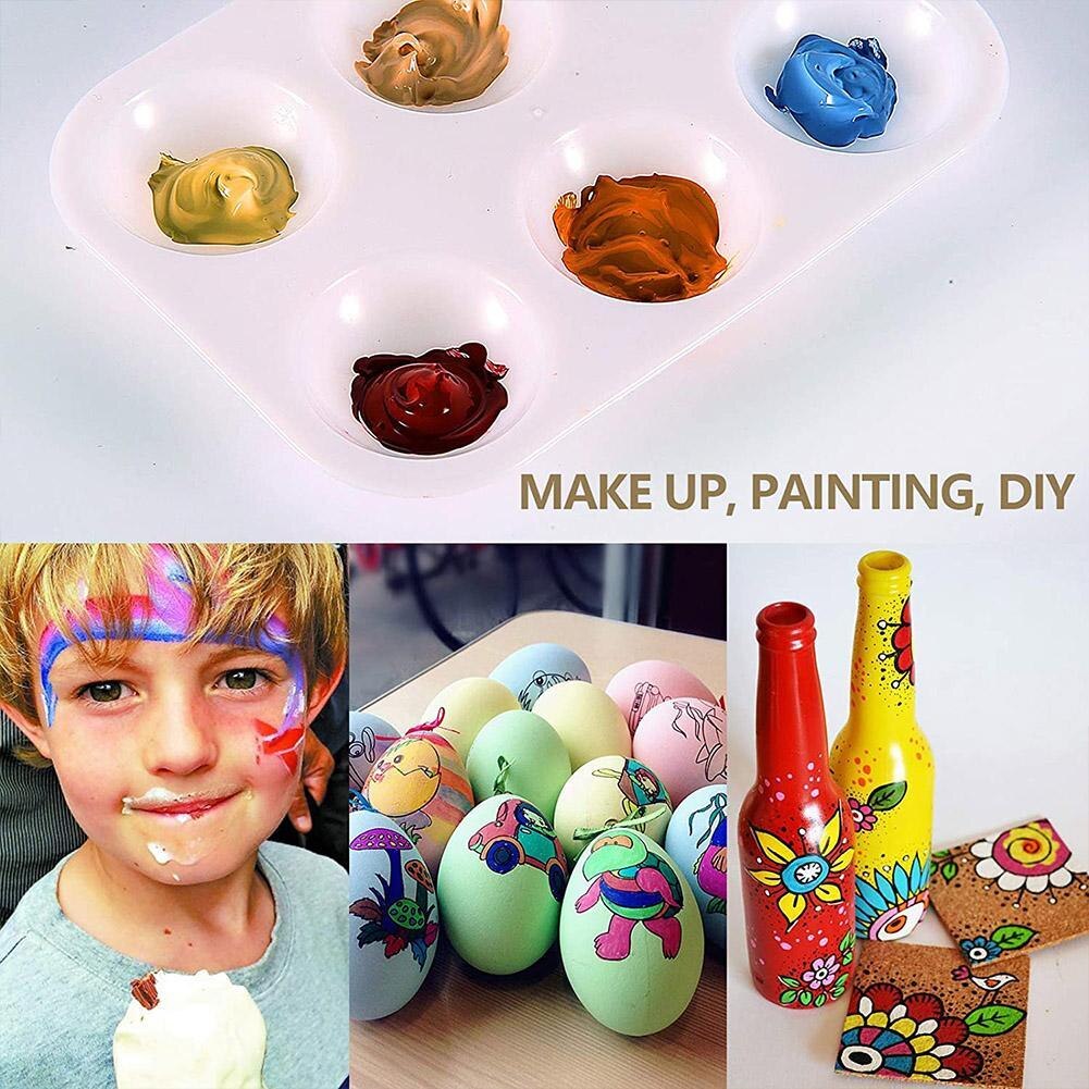 3 Type 6/10/11 Rooster Verf Palet Lade Ronde Plastic Craft Palet Kids Aquarel Levert Mengen Diy Art G7F5