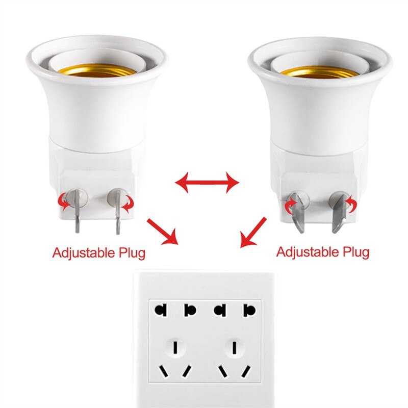 1PC E27 Socket Adapter LED Light To EU/US Plug Holder Converter ON/OFF Practical Lamps Accessories For Bulb Camera Base