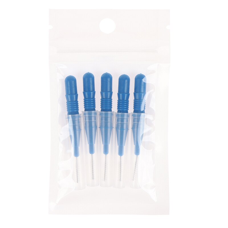 5Pcs Orale Schoon Interdentale Borstel Oral Care Tool Dental Floss Tanden Hygiëne Tandenstoker Tanden Borstel: BL
