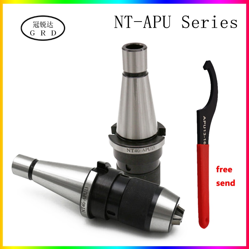 1set NT APU Series tool holder NT30 NT40 APU13 APU16 shank arbor keyless dirll chuck self-tight holder for CNC machine tools