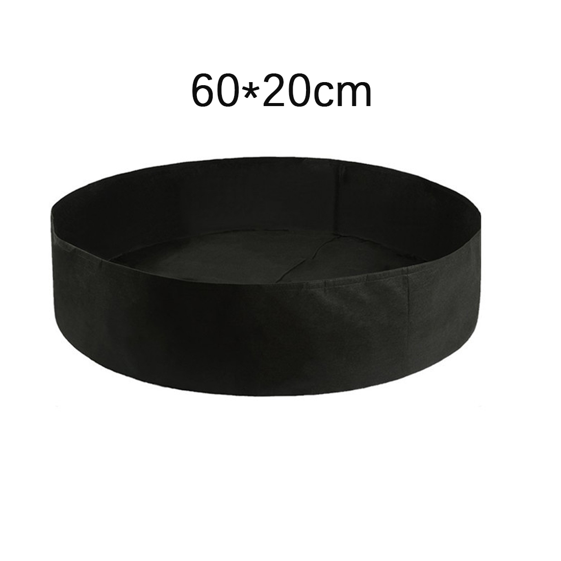 15/50/100 gallons stoffen tuinbed plantcontainer kweekzakken ademende vilt stoffen plantenbak voor planten kwekerijpot groot: Zwart 60 x 20