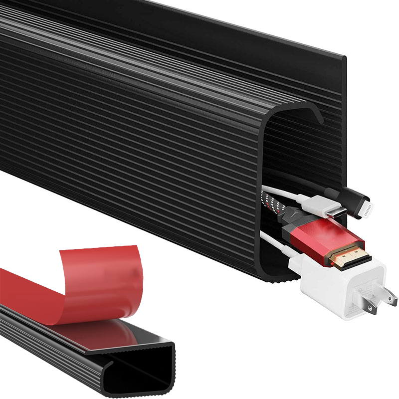 Channel Desk Cable Organizer Cable Management Accessories White Cable Protecter No Drilling Under Desk Management Tray