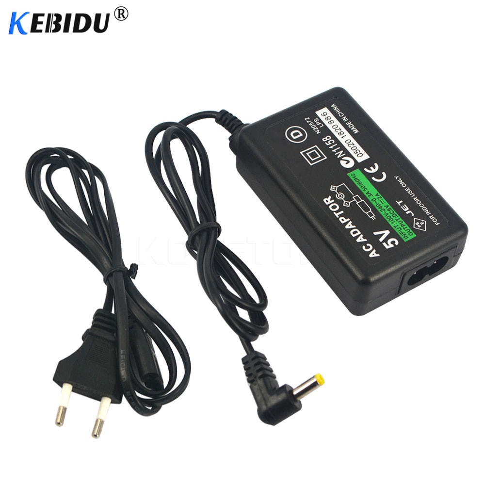 Kebidu-cargador de pared para el hogar, adaptador de CA, cable de fuente de alimentación para Sony PSP 1000 2000 3000, enchufe europeo Delgado,