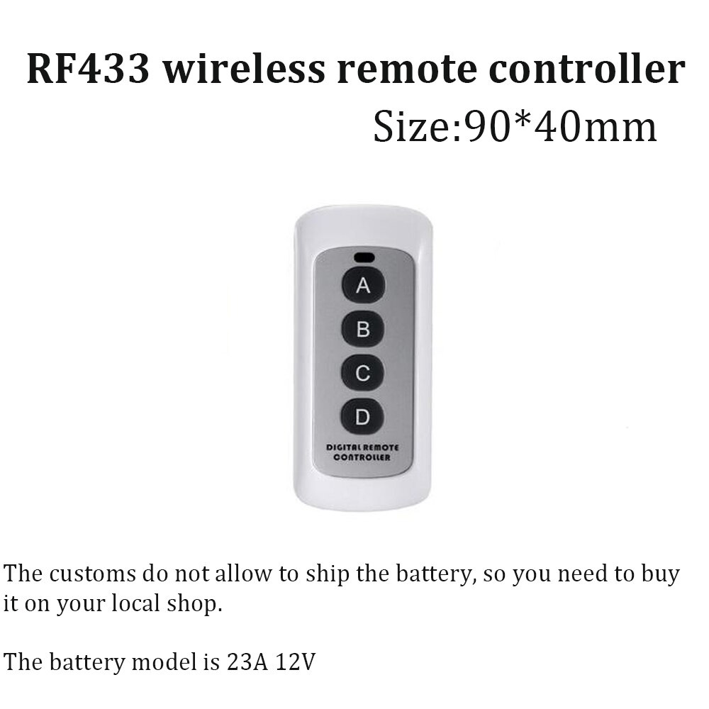 Trådlös smart fjärrkontroll 433 mhz 4 knappar ljusbrytare tillbehör  rf433 mhz avstånd 20m digital sticky controller: 1 st
