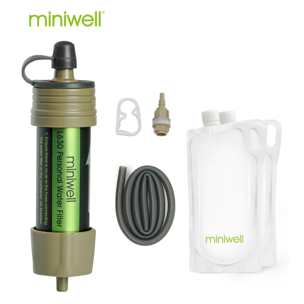 Portable water purification kit for travel equipment