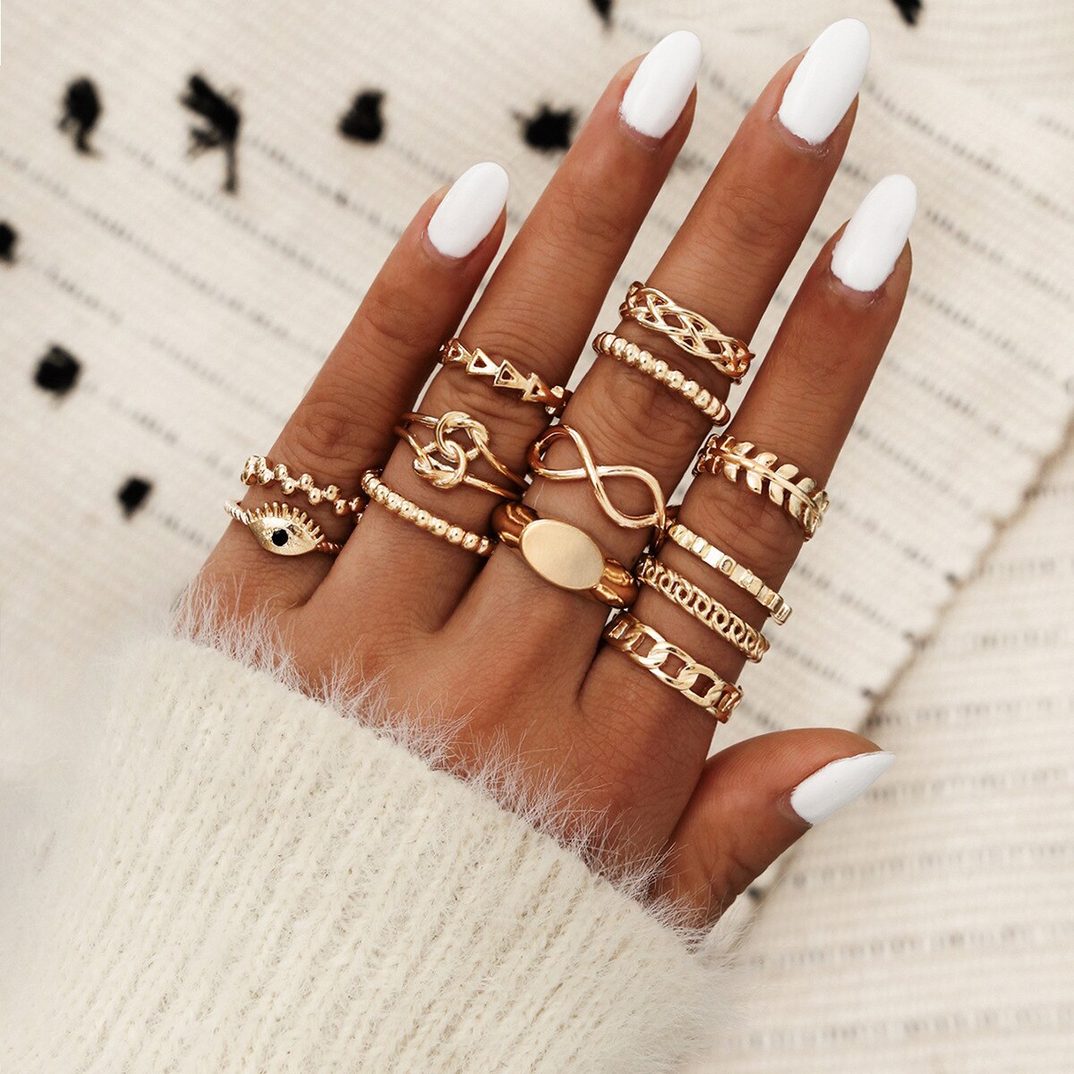 matching rings for women gold plated jewelry snake ring set anillo bague femme anillos slytherin emo accessories: 16