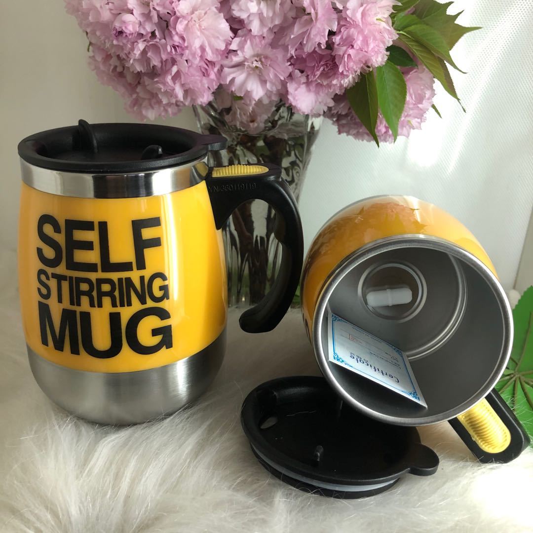 Tasse de agitation automatique de tasse isolée par Double de tasse thermique d'acier inoxydable de 450ml pour la force magnétique de tasse d'agitation d'individu de lait de café: yellow Capsule