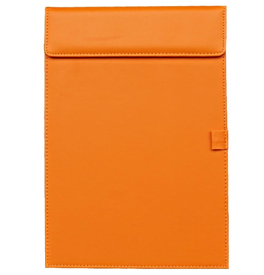 Office Leather Clipboard Document Folder Signature Folder Board Writing Pad US Letter / A4 Size Files Keeper Board: Orange