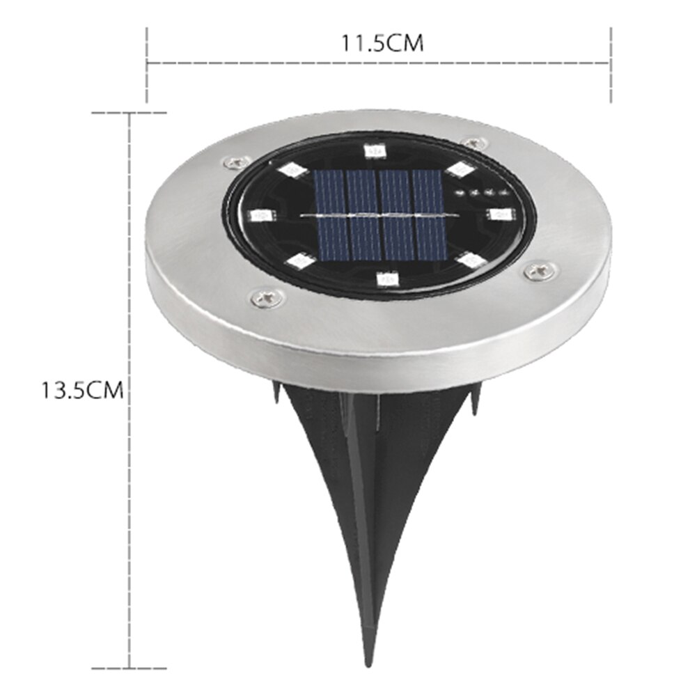 8 LED Solar Ground Light Pathway Landscape Decorative Underground Floor Lamps Garden Decking Yard Lawn Lamps