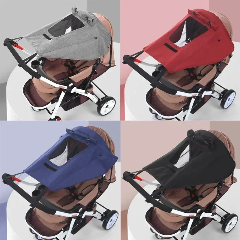 Bloques de sombra para cochecito de bebé, protección UV impermeable a prueba de viento, cubierta parasol, accesorios para actividades al aire libre, mosquitera para insectos