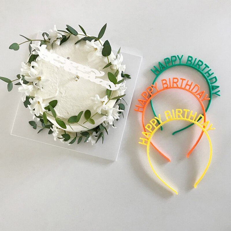 Diadema de feliz cumpleaños para niña, sombrero colorido para de cumpleaños, Macaron, 6 unids/paquete