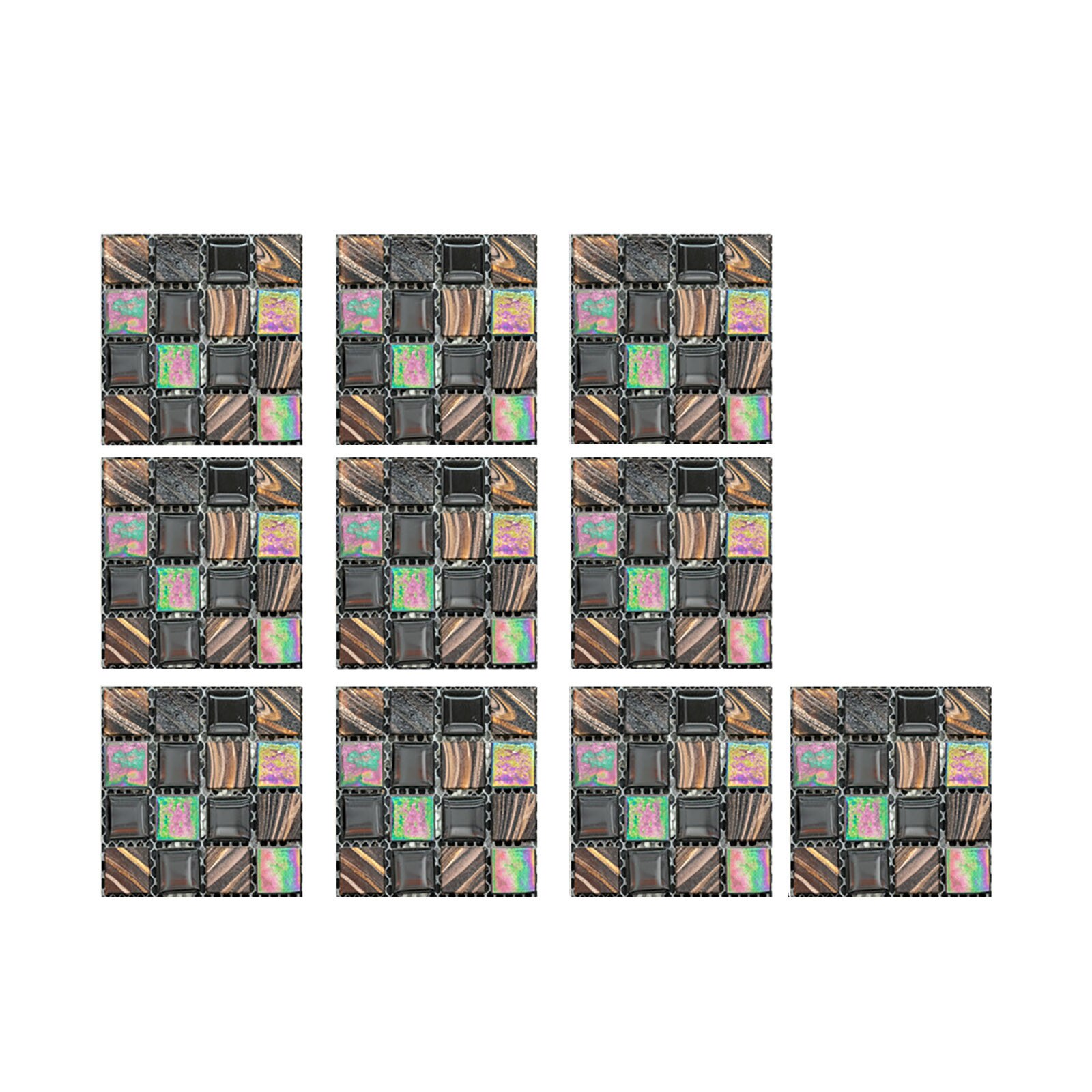 10pc 3d Crystal Tile Stickers Diy Waterproof Self-adhesive Wall Stickers Wall Art Decals For Bar Counter Kitchen Bathroom Decor: N