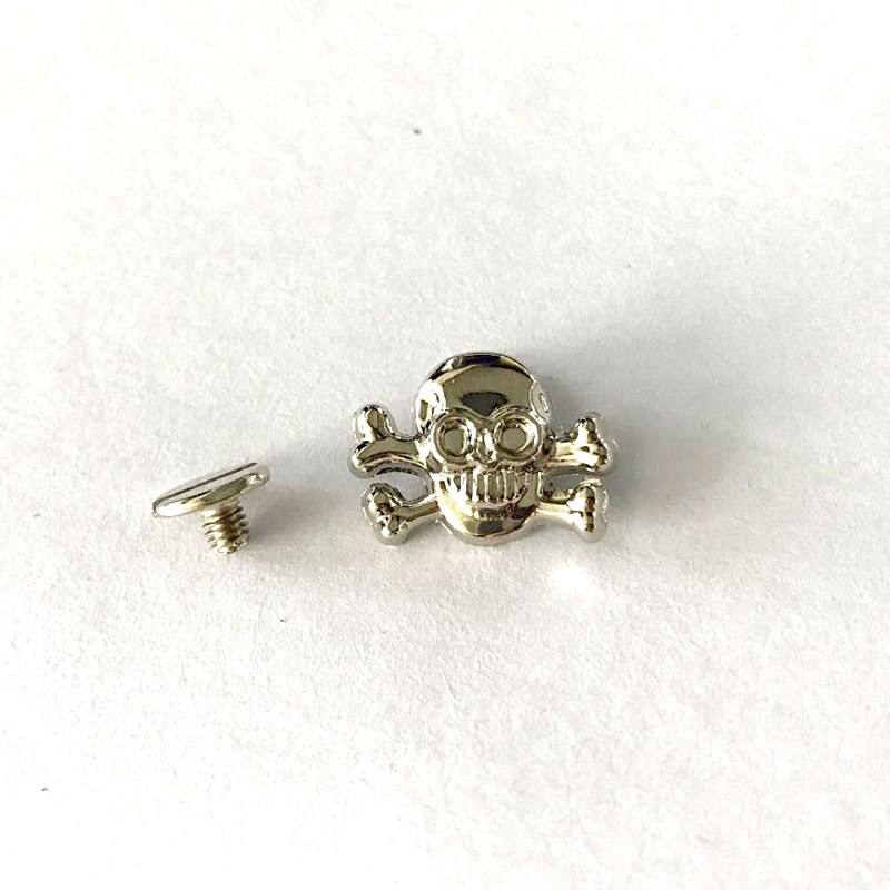 XUNZHE – vis tête de mort en alliage Punk, 10 pièces, Rivet pour bricolage, sac en cuir, chaussures, chapeaux, ceinture, décoration de vêtements: Silver skull2