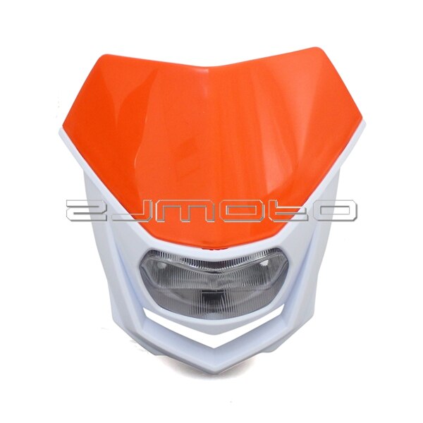ZJMOTO H4 35W Scheinwerfer Verkleidung Blau Off Road Motorrad Scheinwerfer Enduro Scheinwerfer Streetfighter Für Yamaha YZ YZF WR WRF DT XT: orange white