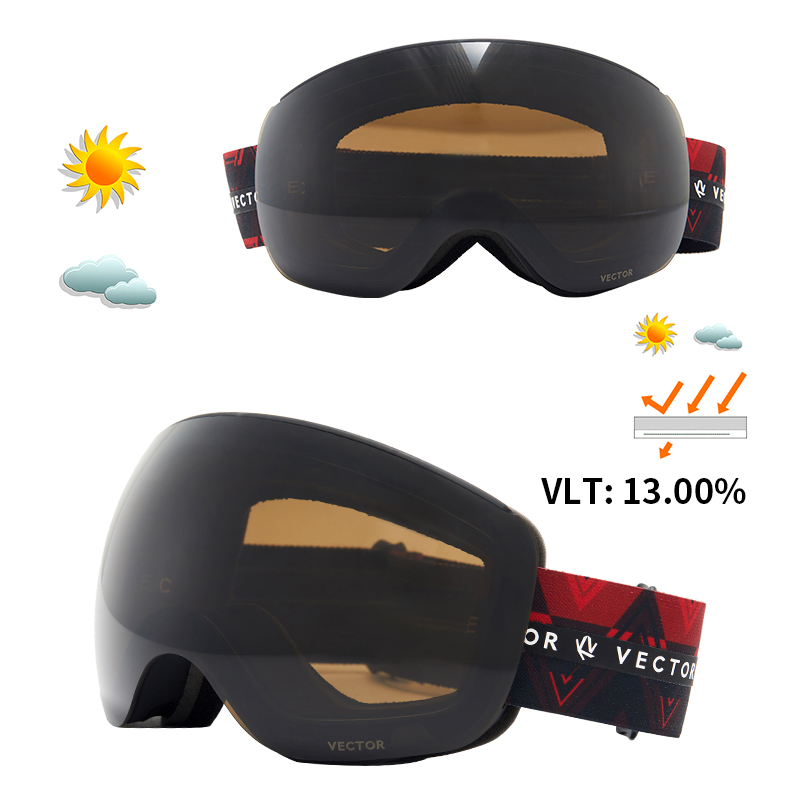 Otg karakteristisk tryk strop skibriller snebriller mænd skibrille anti-dug snowboard skiløb kvinder solbriller udendørs sport: Farve 22