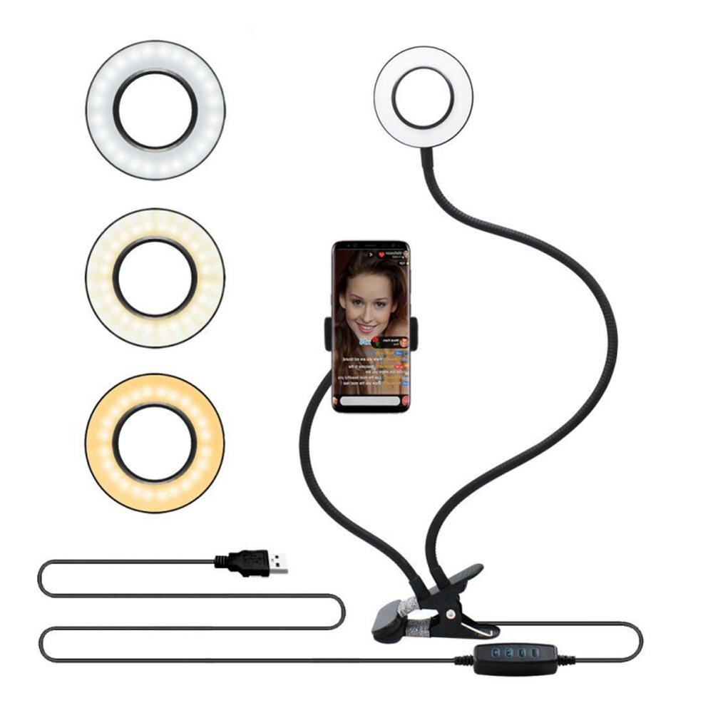 24 Led Multi-Positie Aanpassing Multifunctionele Mobiele Telefoon Clip Live Vullen Licht Desktop Rotatie Schoonheid Lamp 2-In-1 Lui Brack