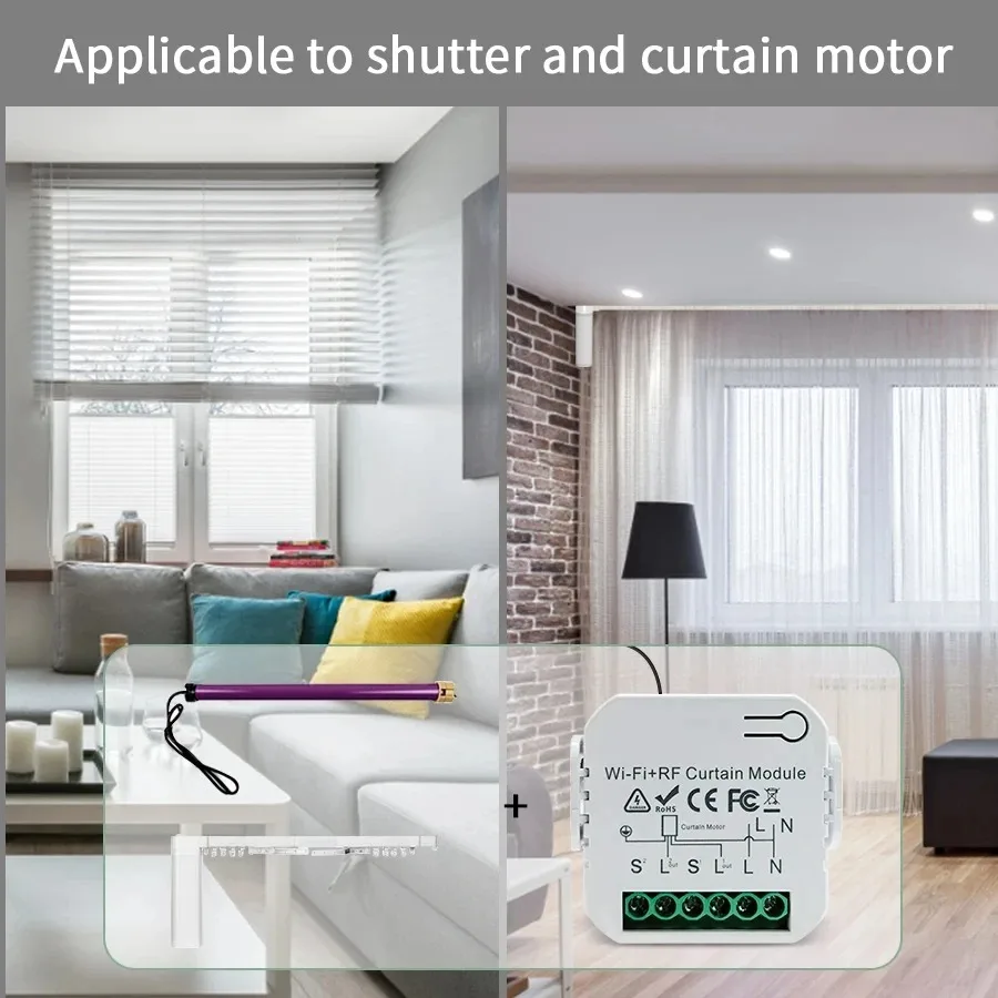 Germa tuya inteligente wifi cortina interruptor r433mhz controle remoto controle de voz com alexa google casa para persiana elétrica