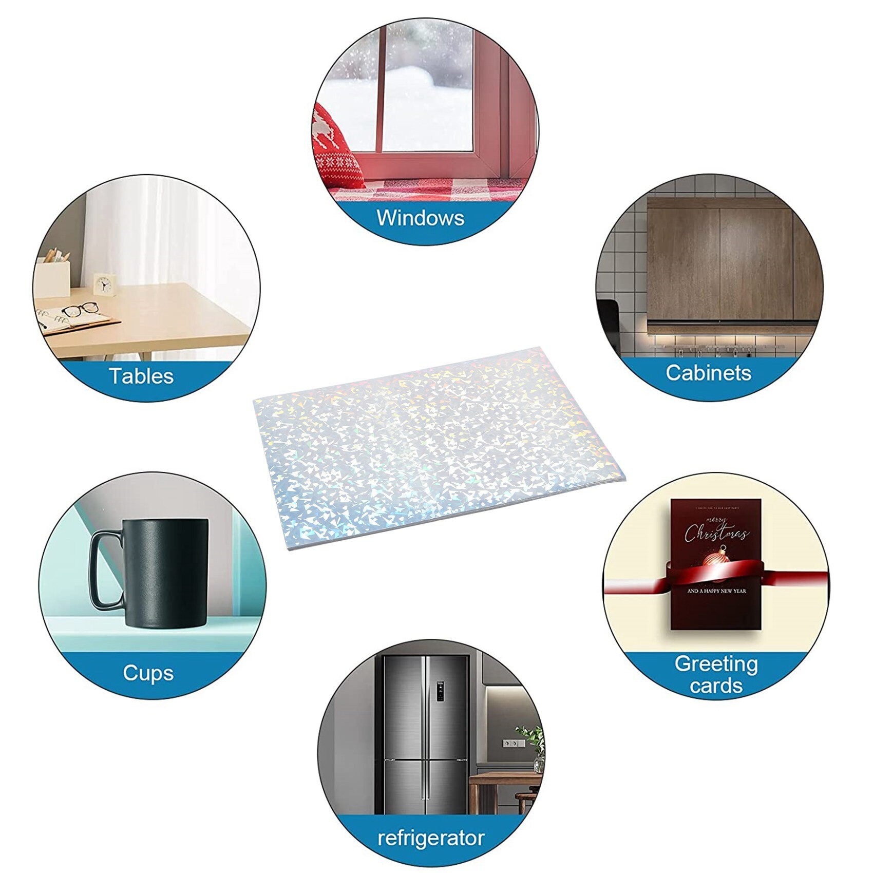 20Sheets Holographic Sticker Paper Holographic Printable Stickers Vinyl Stickers for Inkjet Printer Cutting Crafts