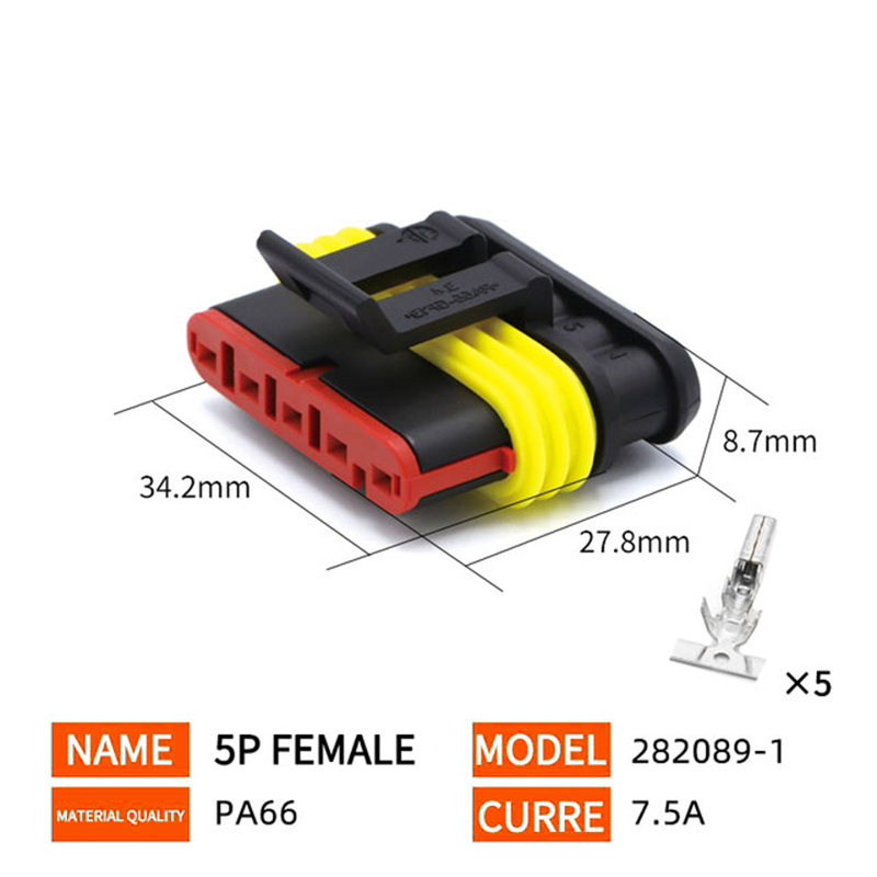 20/50/100Sets 1/2/3/4/5/6 Pin Way AMP Tyco Super Sealed Automotive Wire Connector Electrical Male Female Plug Terminals for Cars