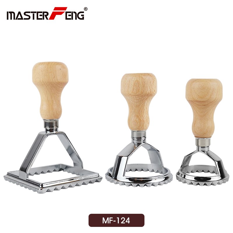 Ravioli maker ravioli stempel sæt  of 4 stykker rund & firkantet form pasta skimmel værktøj ravioli cutter: Mf -124