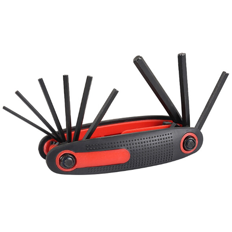 Folding Allen Key Set Hexagon Torque Wrench Tool Set Metric Universal Key Spanner Flat Keys Allen Wrench Hex Key Kit