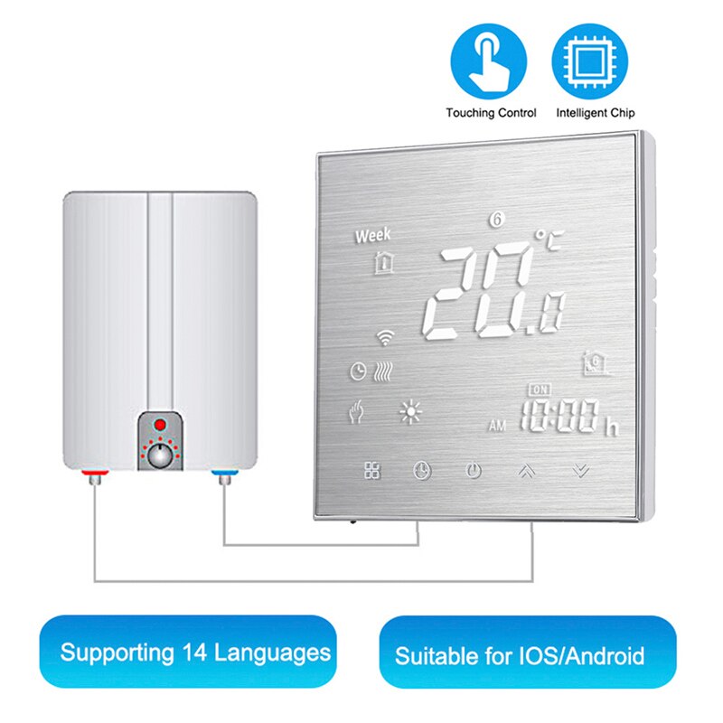 Thermostats Digital Water/Gas Boiler Heating Thermostat WiFi Voice Control Touch screen Home Room Temperature Controller 2000 GC: GC Al no wifi