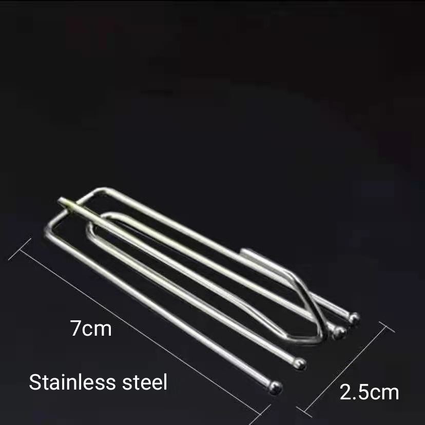 Bande de rideau à crochet en métal avec quatre fourches, 30 pièces, accessoires de bricolage pour rideaux à la maison: Stainless Steel / 30Pcs Price