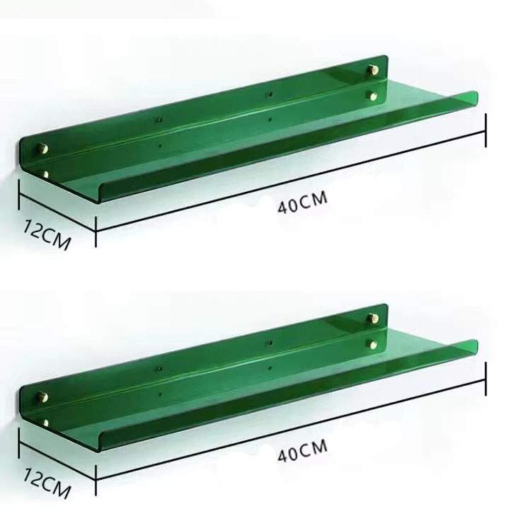 Estante de almacenamiento de acrílico montado en la pared para baño, organizador de cocina, estantes de exhibición, estante de pared decorativo sin perforaciones: Borgoña