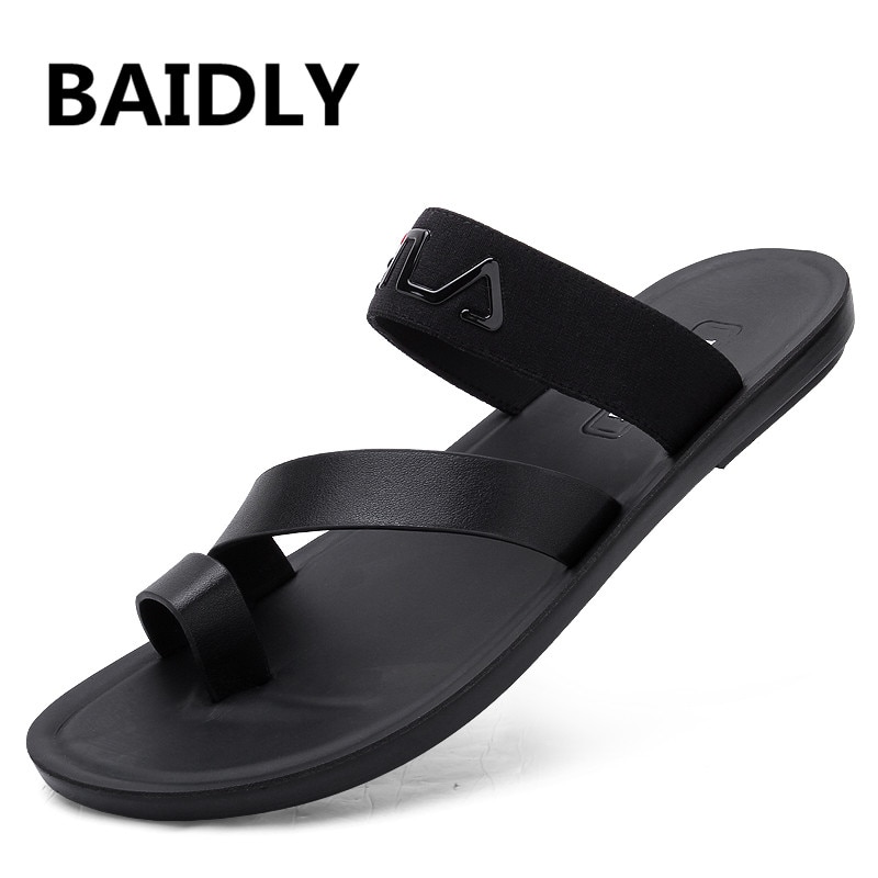 Leather Sandals Men Casual Open Toe Summer Shoes Breathable Fisherman Style Casual Beach Sandals Sandals Footwear