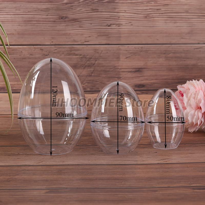 Décorations en forme d'oeuf en plastique Transparent, 1 pièce, trémies de noël, ornement boule suspendue, fournitures de fête pour enfants