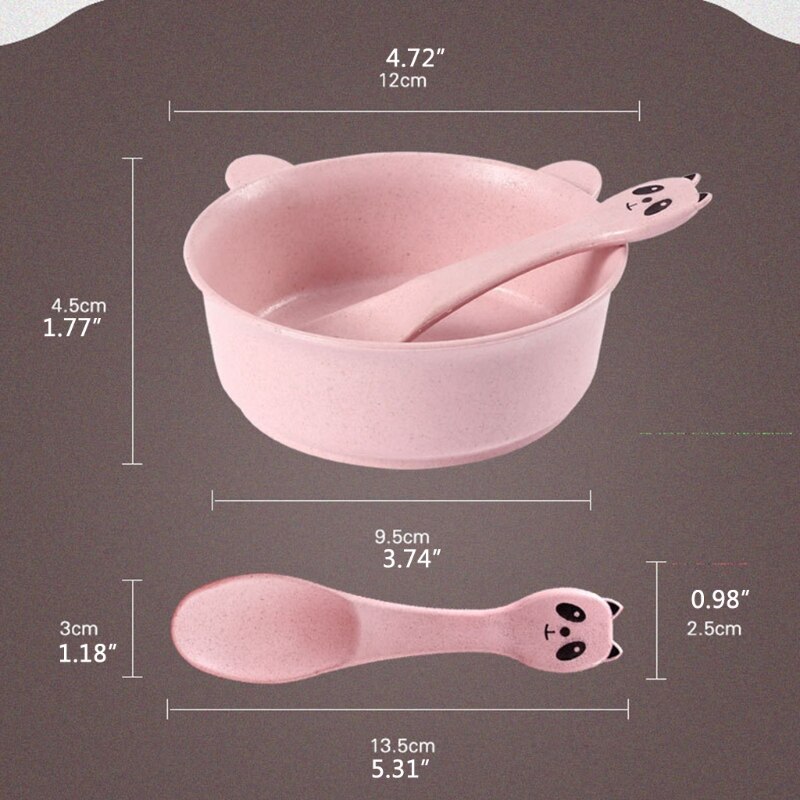 freundlicher-Baby-essschüssel, geschirr, wasserdichter löffel, bpa-frei, weizenstroh, rutschfeste Erzähler, essbesteck