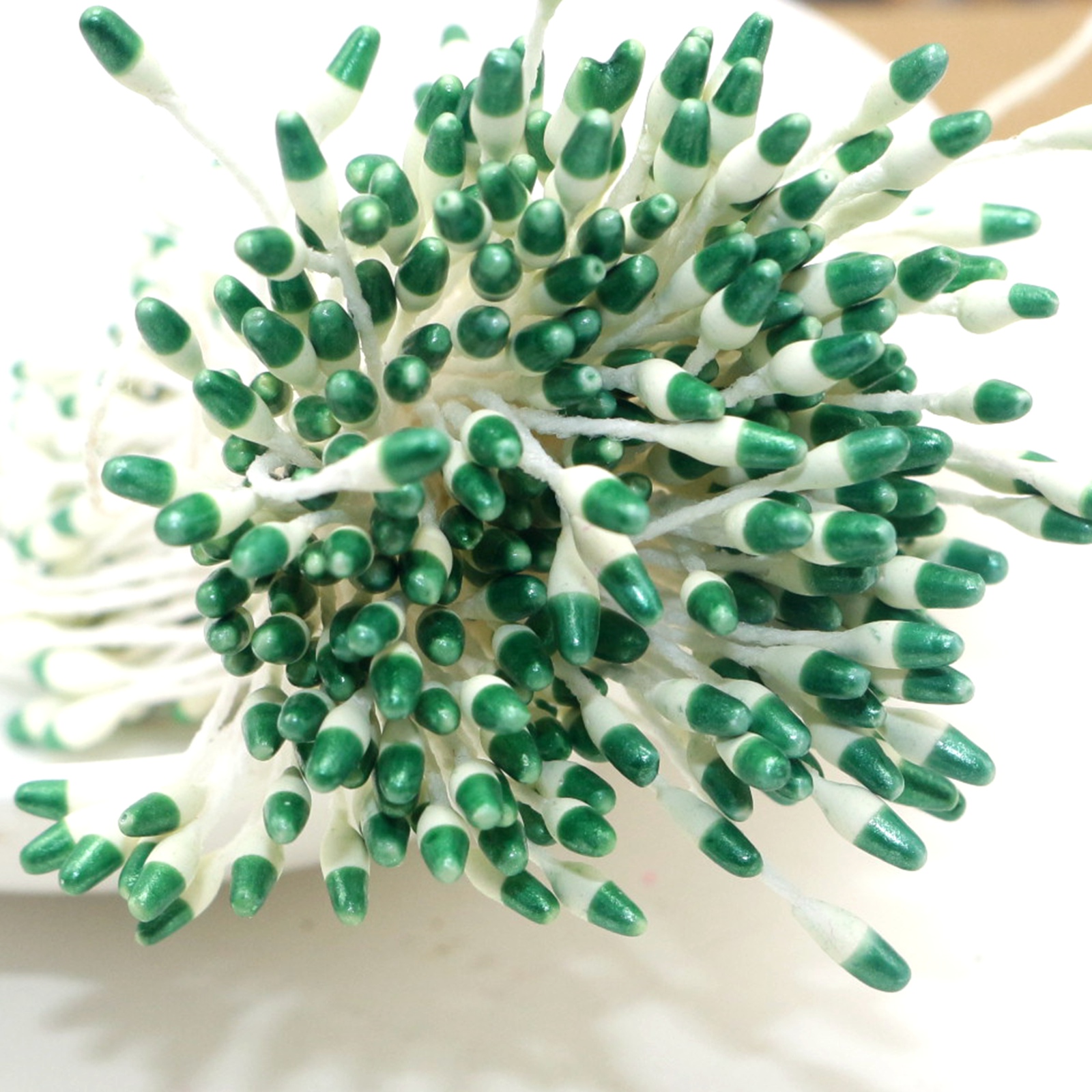 Hand-Made Artificial Flower Stamen para casamento, Pistil Cotton String, 560 Double Color: Dourado