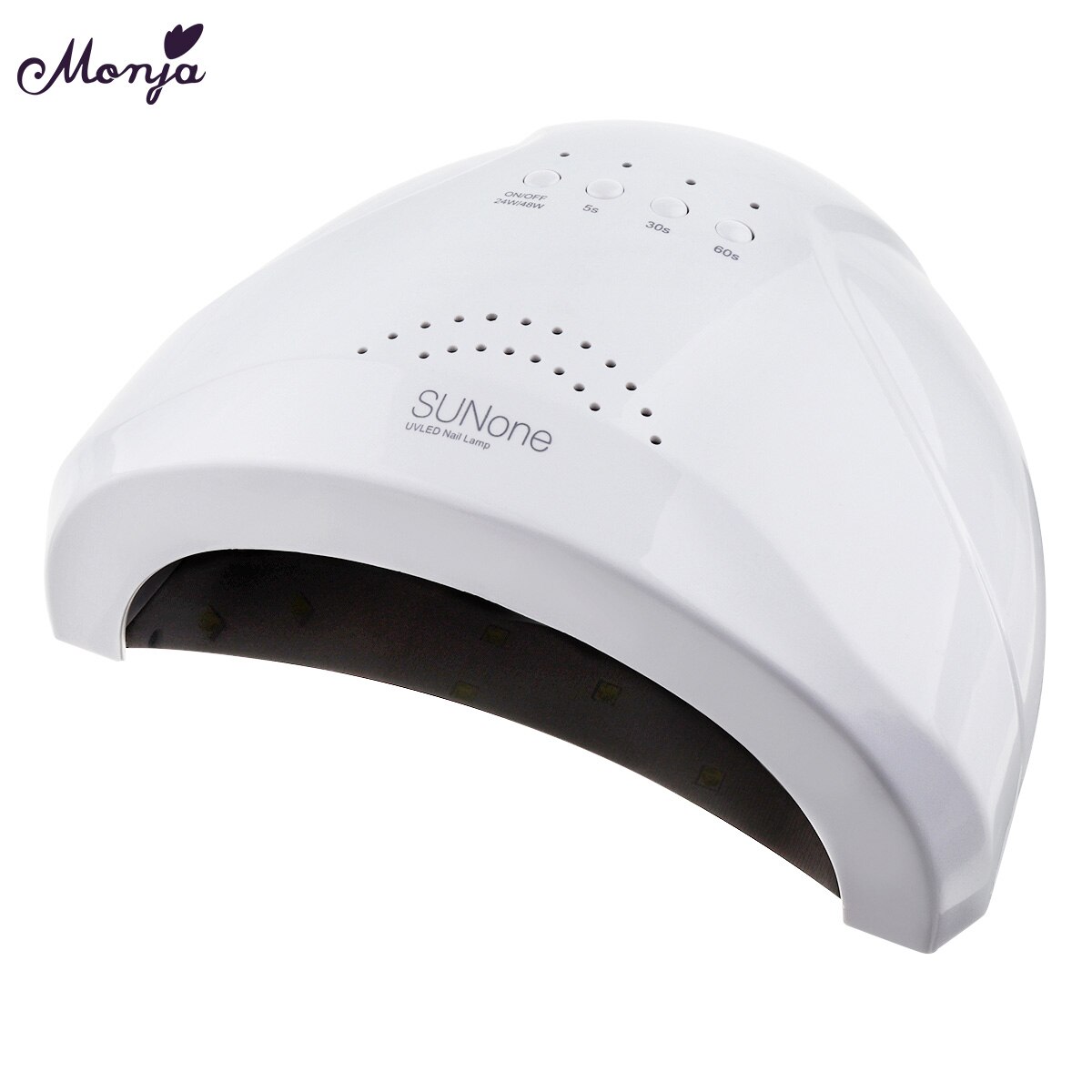 Monja sunone 2 farger 48w hurtigherdende uv gellakk led nail art lampe automatisk sensor timer negletørker manikyrverktøy: Hvit