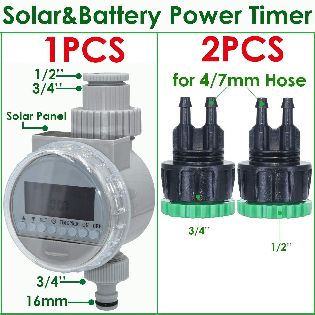 KESLA Garden Solar Battery Powered Watering Timer Drip Irrigation Greenhouse Electronic Automatic Irrigator Controller System: WHITE