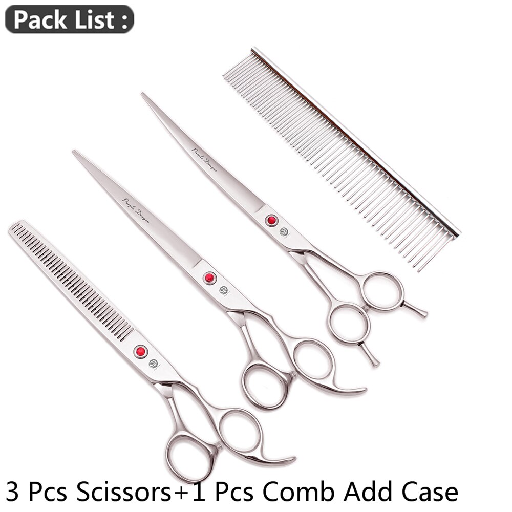 Dog Grooming Kit Purple Dragon 8" Japanese Steel Thinning Shears 3005# Dog Scissors Pet Scissors Set Add Bag Gold: 3005 YJin U4-7Y