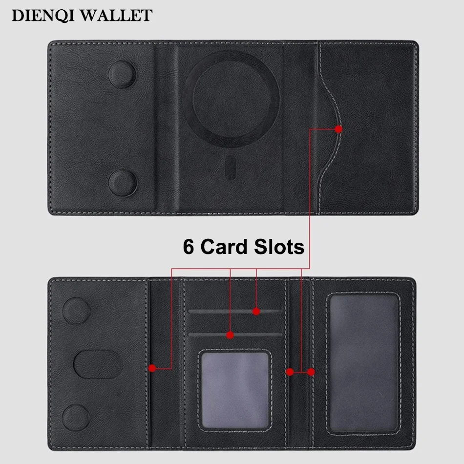 Trifold Magnetic Phone Wallet PU Leather Card Bag Magsafe Card Holder Wallet dla Apple IPhone 16 15 12 13 14 Pro Max Plus Mini