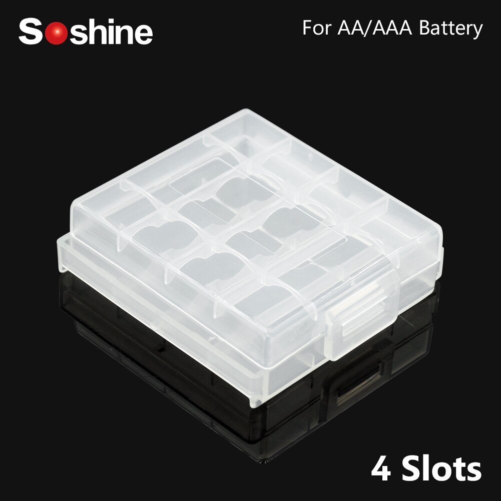 Soshine 6 Different Container Bag Case Elistooop Plastic Case Holder Storage Box Cover for AA AAA Battery Box Organizer Box Case: 4Pcs AA or AAA