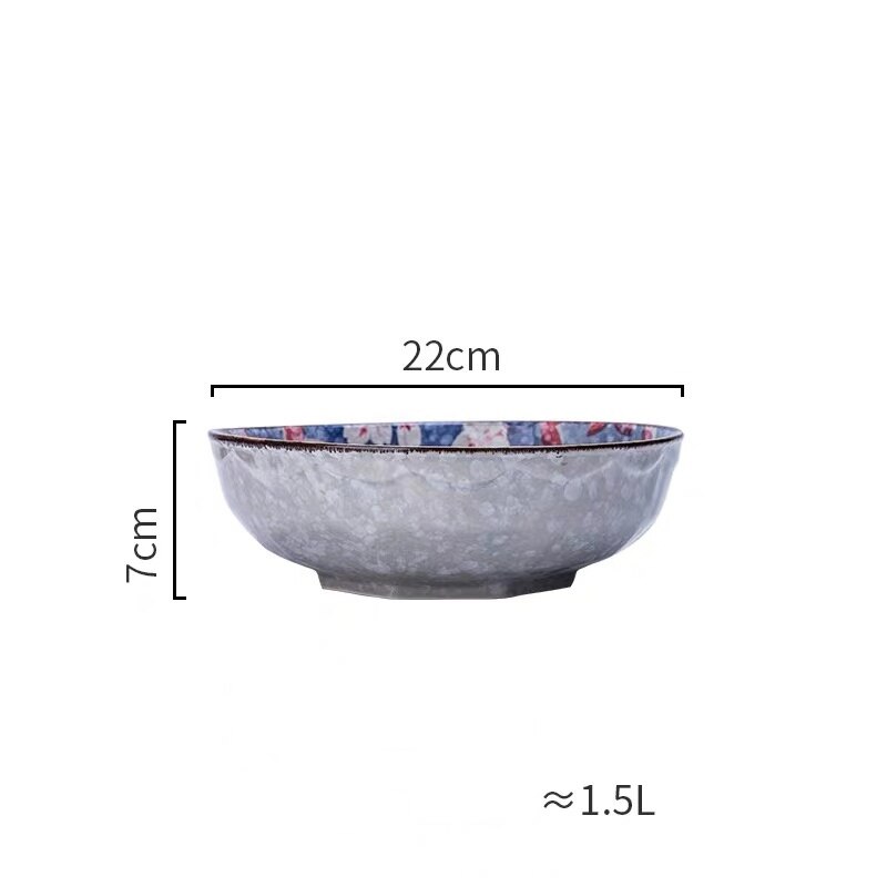 Japanse postorale keramische westerse borden visbord schotel rijst soep kom lepel set sushi servies: 8.7 inch kom