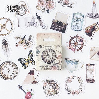 46pcs/set Vintage Newspaper Stickers Adhesive Label Stickers Diary Scrapbooking Stick Stickers: xu jiu zhi zhang