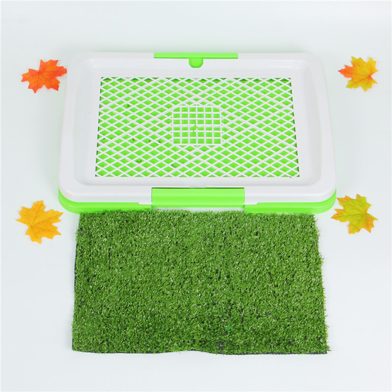 Pet Toliet Training Plastic with Grass Toilet Mat Training Potty Dog Pad Tray Toilet Training Urinary Trainer Mat Pee Pad