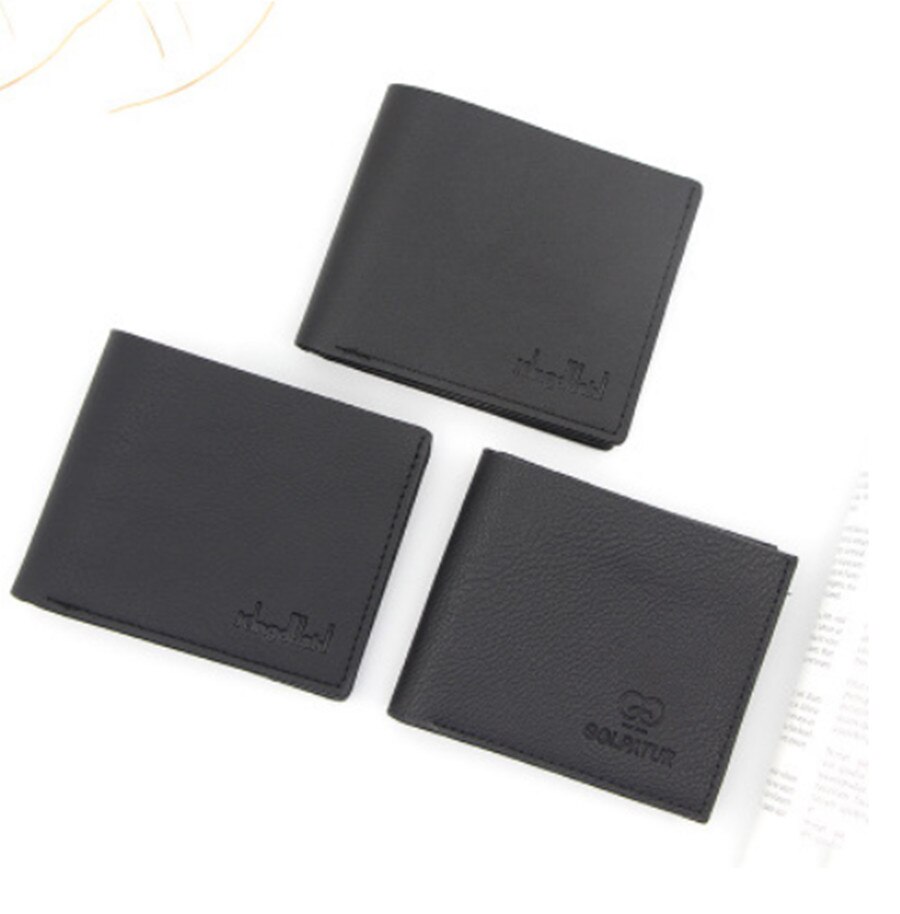 Zachte portemonnee heren ultradunne portemonnee hoge portemonnee wilde eenvoudige stijl: Zwart