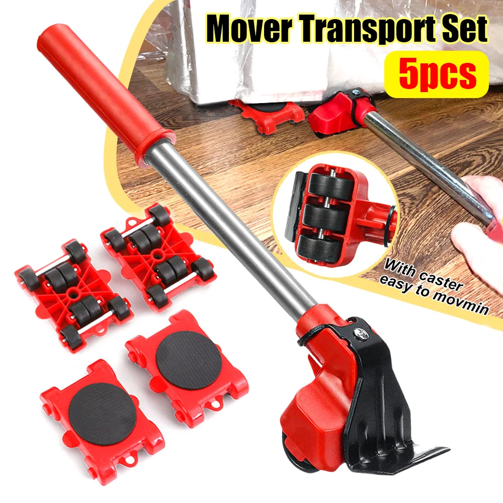 5 stks/set Zware Meubels Lifter Mover Roller met Wiel Bar Bewegend Apparaat Lifting Helper Meubilair Bewegend Transport Tool