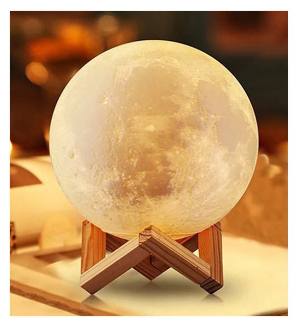 3D Decoratieve Maan Lamp Met Stand. Led Lamp Bureaulamp Nachtlampje Bedlampje